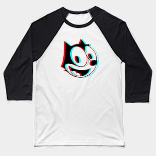 Retro 3D Glasses Style - Felix the Cat head Baseball T-Shirt